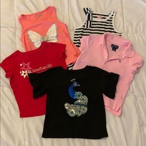 Variety of five shirts, size 4T